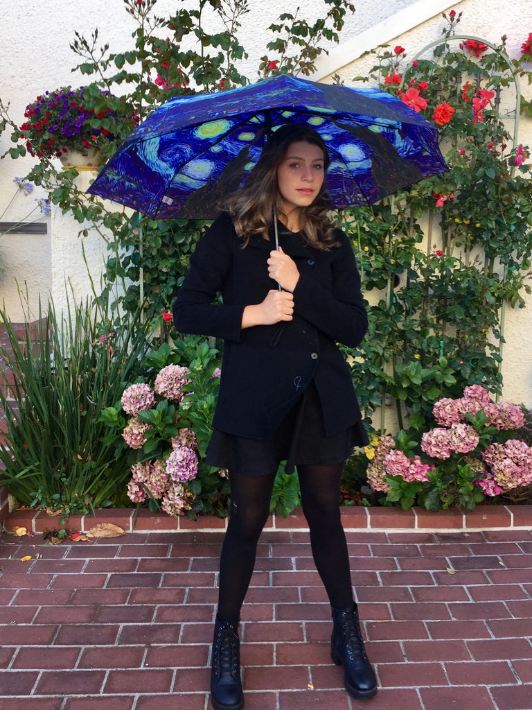 Van Gogh’s Starry Night 12" Compact Collapsible Umbrella