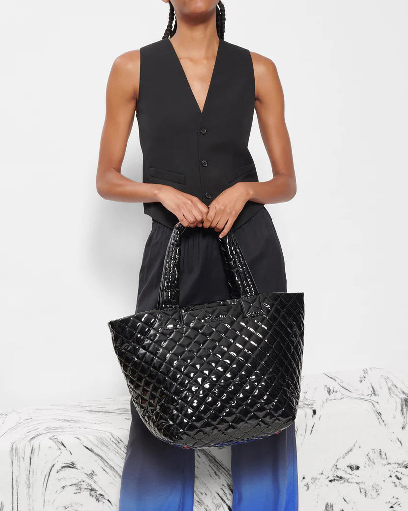 MZ Wallace Medium Metro Tote Deluxe Black Lacquer