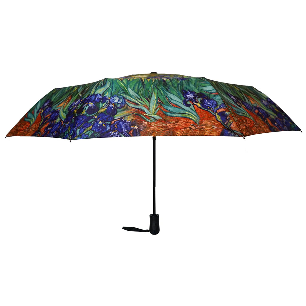 Van Gogh’s  Blue Irises 12" Compact Collapsible Umbrella