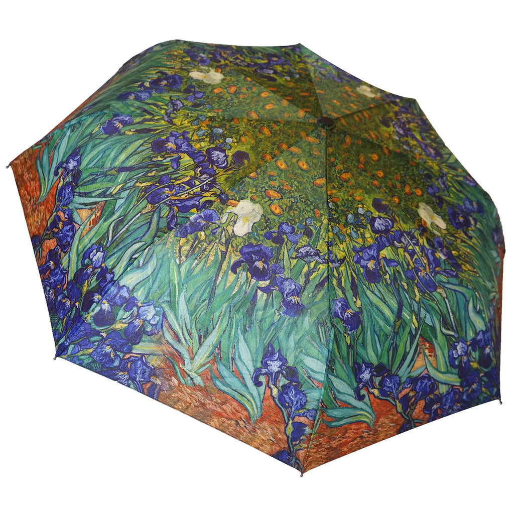 Van Gogh’s  Blue Irises 12" Compact Collapsible Umbrella
