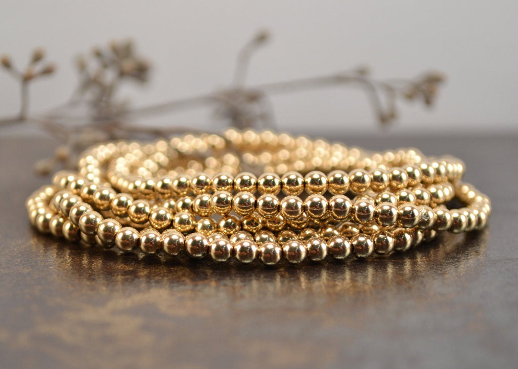 14 Karat Gold Fill Stretch Bracelet Medium Bead