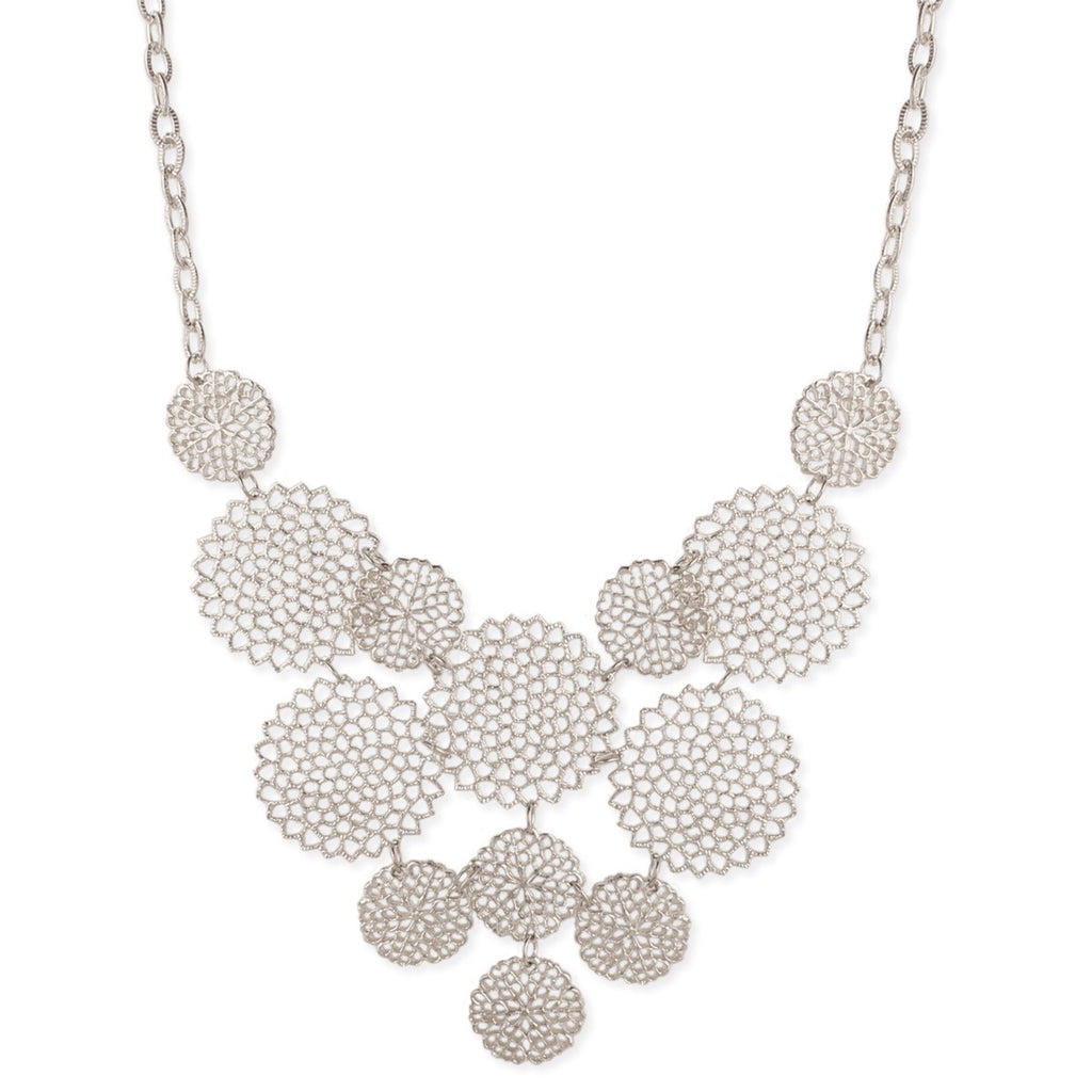 SIlver Circle Statement Necklace
