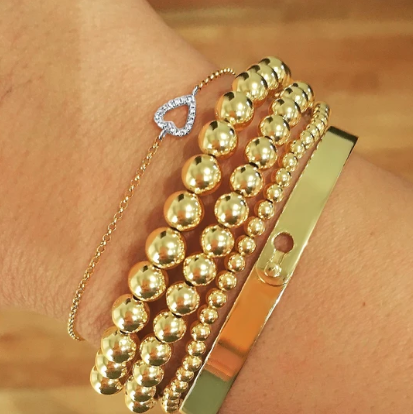 14 Karat Gold Fill Stretch Bracelet Small Bead